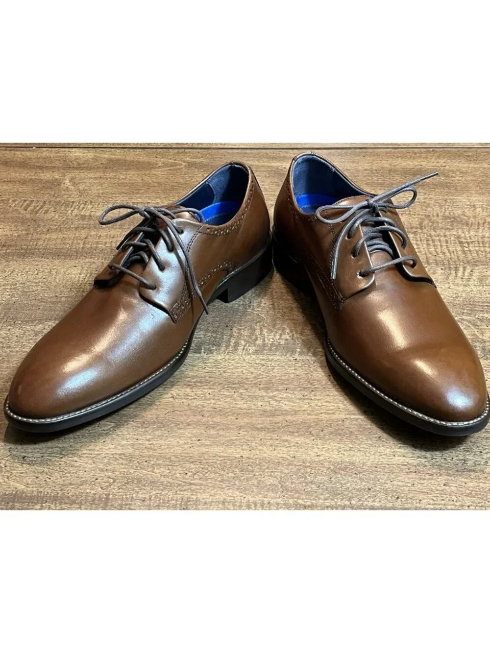 Johnston & Murphy Stockton 59-2470 Oxford Men's 8.5M Brown Leather Dress Shoes